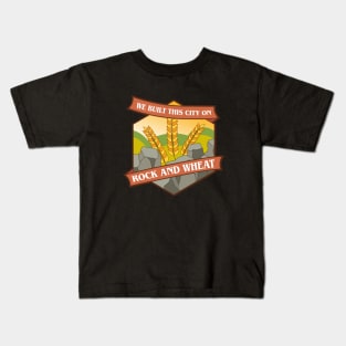 We Built This City on Rock and Wheat Funny Board Games Kids T-Shirt